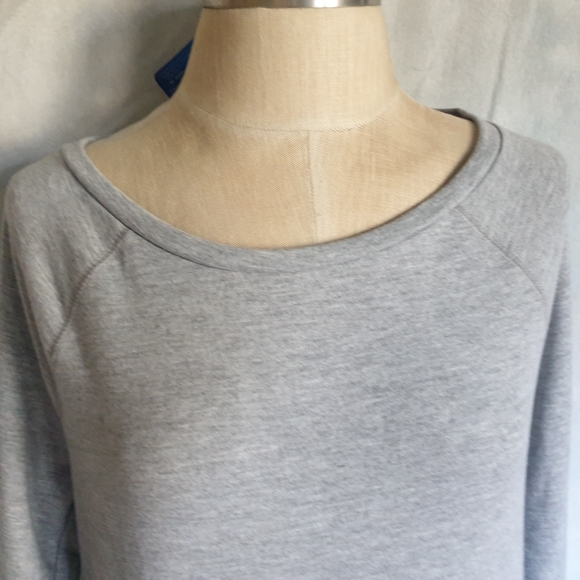 Champion Wm's Heather Grey French Terry Boatneck Sweatshirt Long Relaxed Fit MD - Picture 13 of 16